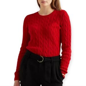 White Stag Vibrant Red Cable Knit Sweater